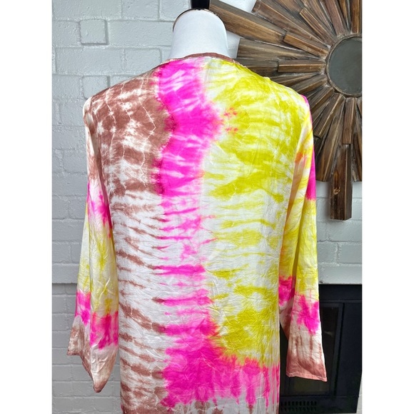 Juliet Dunn London Silk Tie Dye Kaftan - Picture 8 of 9